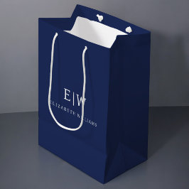 Elegant Professioneel Eenvoudig Monogram Minimalis Medium Cadeauzakje