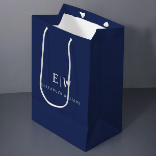 Elegant Professioneel Eenvoudig Monogram Minimalis Medium Cadeauzakje