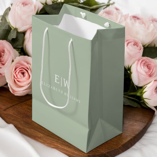 Elegant Professioneel Eenvoudig Monogram Minimalis Medium Cadeauzakje