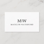 Elegant Professioneel Eenvoudig Monogram Minimalis Visitekaartje (Voorkant)