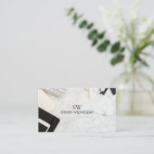 Elegant Professioneel Eenvoudig Monogram Minimalis Visitekaartje (Staand voorkant)