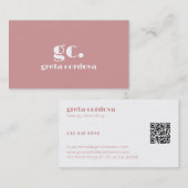 Elegant Professioneel Eenvoudig Monogram Minimalis Visitekaartje (Voorkant / Achterkant)