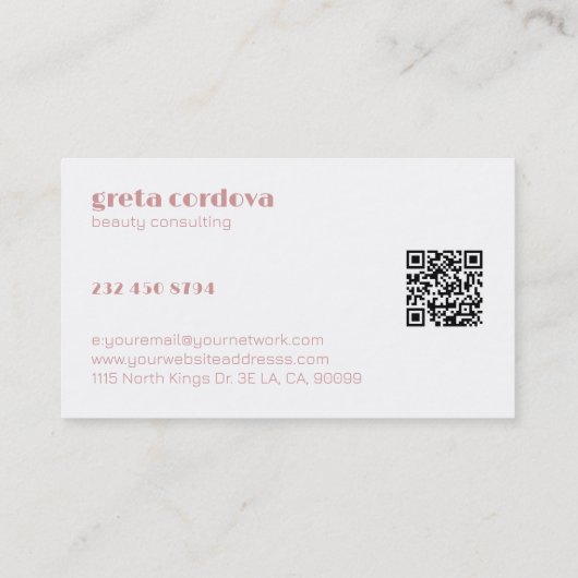 Elegant Professioneel Eenvoudig Monogram Minimalis Visitekaartje (Achterkant)