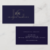 Elegant Professioneel Eenvoudig Monogram Minimalis Visitekaartje (Voorkant / Achterkant)