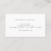 Elegant Professioneel Eenvoudig Monogram Minimalis Visitekaartje (Achterkant)