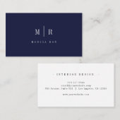 Elegant Professioneel Eenvoudig Monogram Minimalis Visitekaartje (Voorkant / Achterkant)
