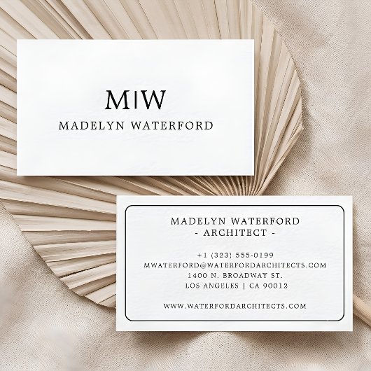 Elegant Professioneel Eenvoudig Monogram Minimalis Visitekaartje