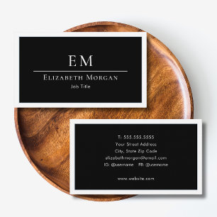 Elegant Professioneel Eenvoudig Monogram Minimalis Visitekaartje