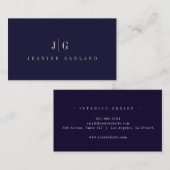 Elegant Professioneel Eenvoudig Monogram Minimalis Visitekaartje (Voorkant / Achterkant)