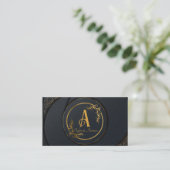 Elegant Professioneel Eenvoudig Monogram Minimalis Visitekaartje (Staand voorkant)