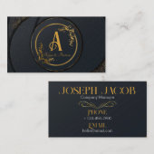 Elegant Professioneel Eenvoudig Monogram Minimalis Visitekaartje (Voorkant / Achterkant)