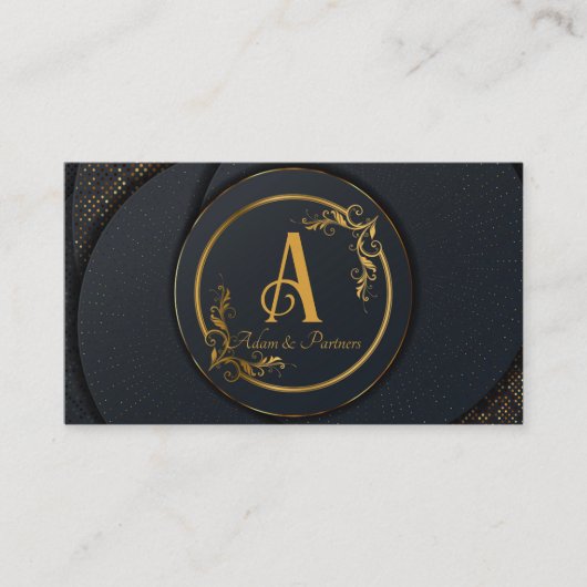 Elegant Professioneel Eenvoudig Monogram Minimalis Visitekaartje (Voorkant)