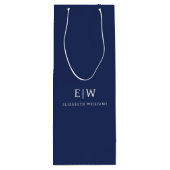 Elegant Professioneel Eenvoudig Monogram Minimalis Wijn Cadeautas (Achterkant)