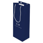 Elegant Professioneel Eenvoudig Monogram Minimalis Wijn Cadeautas (Voorkant Gekanteld)