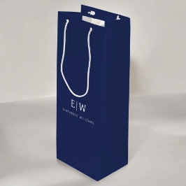 Elegant Professioneel Eenvoudig Monogram Minimalis Wijn Cadeautas
