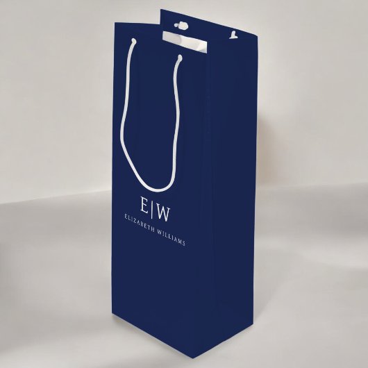 Elegant Professioneel Eenvoudig Monogram Minimalis Wijn Cadeautas