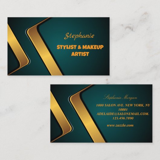 Elegant professioneel enkelvoudig monogram visitekaartje (Voorkant / Achterkant)