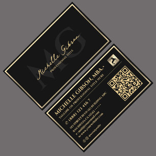 Elegant Professioneel Faux Gold Lijst Zwart Modern Visitekaartje