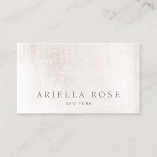 Elegant Professioneel Geborsteld Wit Marmer Visitekaartje (Voorkant)