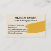 Elegant professioneel geel monogram minimalistisch visitekaartje (Achterkant)