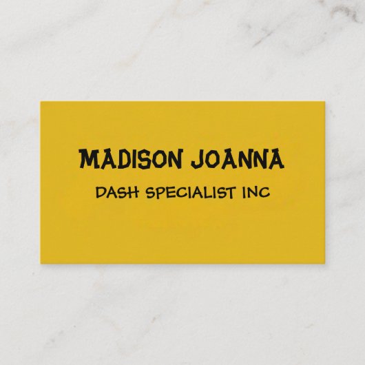 Elegant professioneel geel monogram minimalistisch visitekaartje (Voorkant)