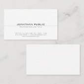 Elegant professioneel gestroomlijnd wit oppervlak  visitekaartje (Voorkant / Achterkant)