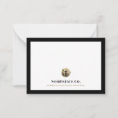 Elegant Professioneel Goud Logo Note Kaart Notitiekaartje (Voorkant)