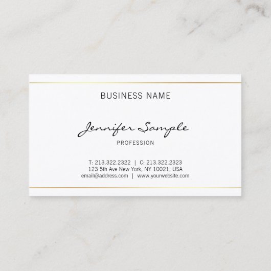 Elegant professioneel handgeschreven script visitekaartje (Achterkant)