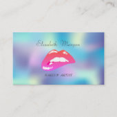 Elegant professioneel Iridescent Holographic Lips Visitekaartje (Voorkant)