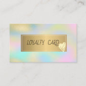 Elegant professioneel Lijst, Gold Heart Holographi Klantenkaartje (Voorkant)