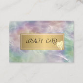 Elegant professioneel Lijst, Gold Hearts Opal Pear Klantenkaartje (Voorkant)