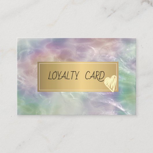 Elegant professioneel Lijst, Gold Hearts Opal Pear Klantenkaartje (Voorkant)