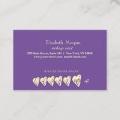 Elegant professioneel Lijst, Gold Hearts Opal Pear Klantenkaartje (Achterkant)