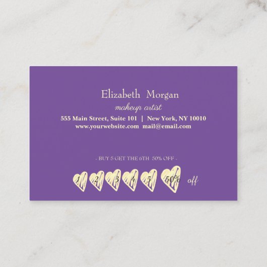 Elegant professioneel Lijst, Gold Hearts Opal Pear Klantenkaartje