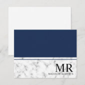 Elegant professioneel marinemonogram notitiekaartje (Voorkant / Achterkant)
