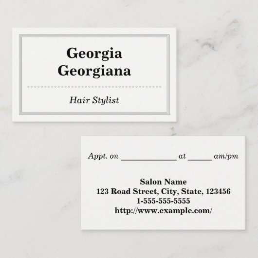 Elegant & professioneel, met drievoudige lijn gren afsprakenkaartje (Voorkant / Achterkant)