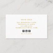 Elegant Professioneel Minimalistisch Goud Monogram Visitekaartje (Achterkant)