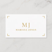 Elegant Professioneel Minimalistisch Goud Monogram Visitekaartje (Voorkant)