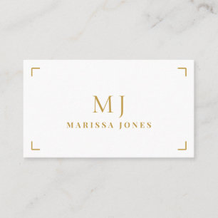 Elegant Professioneel Minimalistisch Goud Monogram Visitekaartje