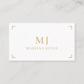 Elegant Professioneel Minimalistisch Goud Monogram Visitekaartje (Voorkant)
