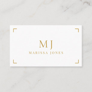 Elegant Professioneel Minimalistisch Goud Monogram Visitekaartje