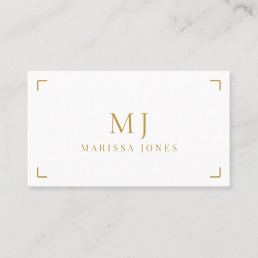 Elegant Professioneel Minimalistisch Goud Monogram Visitekaartje (Voorkant)