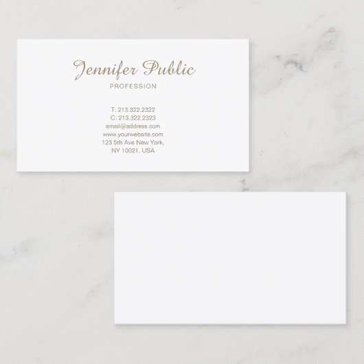 Elegant professioneel minimalistisch modern slim visitekaartje (Voorkant / Achterkant)