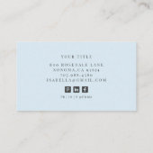 Elegant Professioneel Minimalistisch Monogram Blau Visitekaartje (Achterkant)