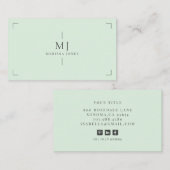 Elegant Professioneel Minimalistisch Monogram Groe Visitekaartje (Voorkant / Achterkant)