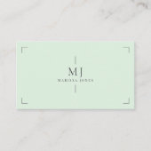 Elegant Professioneel Minimalistisch Monogram Groe Visitekaartje (Voorkant)