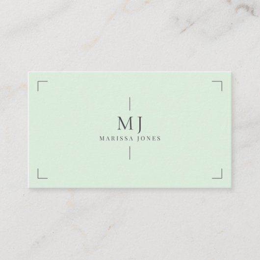 Elegant Professioneel Minimalistisch Monogram Groe Visitekaartje (Voorkant)