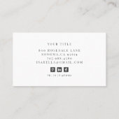 Elegant Professioneel Minimalistisch Monogram Visitekaartje (Achterkant)