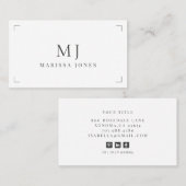 Elegant Professioneel Minimalistisch Monogram Visitekaartje (Voorkant / Achterkant)