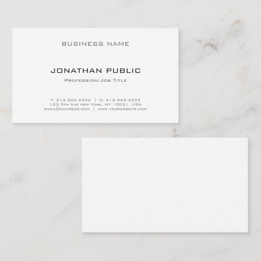 Elegant professioneel, modern en uniek model visitekaartje (Voorkant / Achterkant)